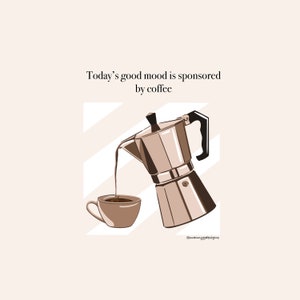 Instant Digital Download, Printable Coffee Art Square, Coffee Cup Art Print, Humor Coffee Lover Printable, Coffee Bar Art, Minimalist Print