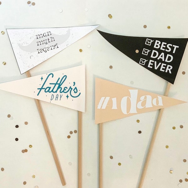 Father’s Day Pennant Flags Instant Download Dad Gift for Him