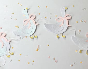 Silly Goose Garland Pink One Lucky Duck 1st Birthday Banner Boy Baby Shower