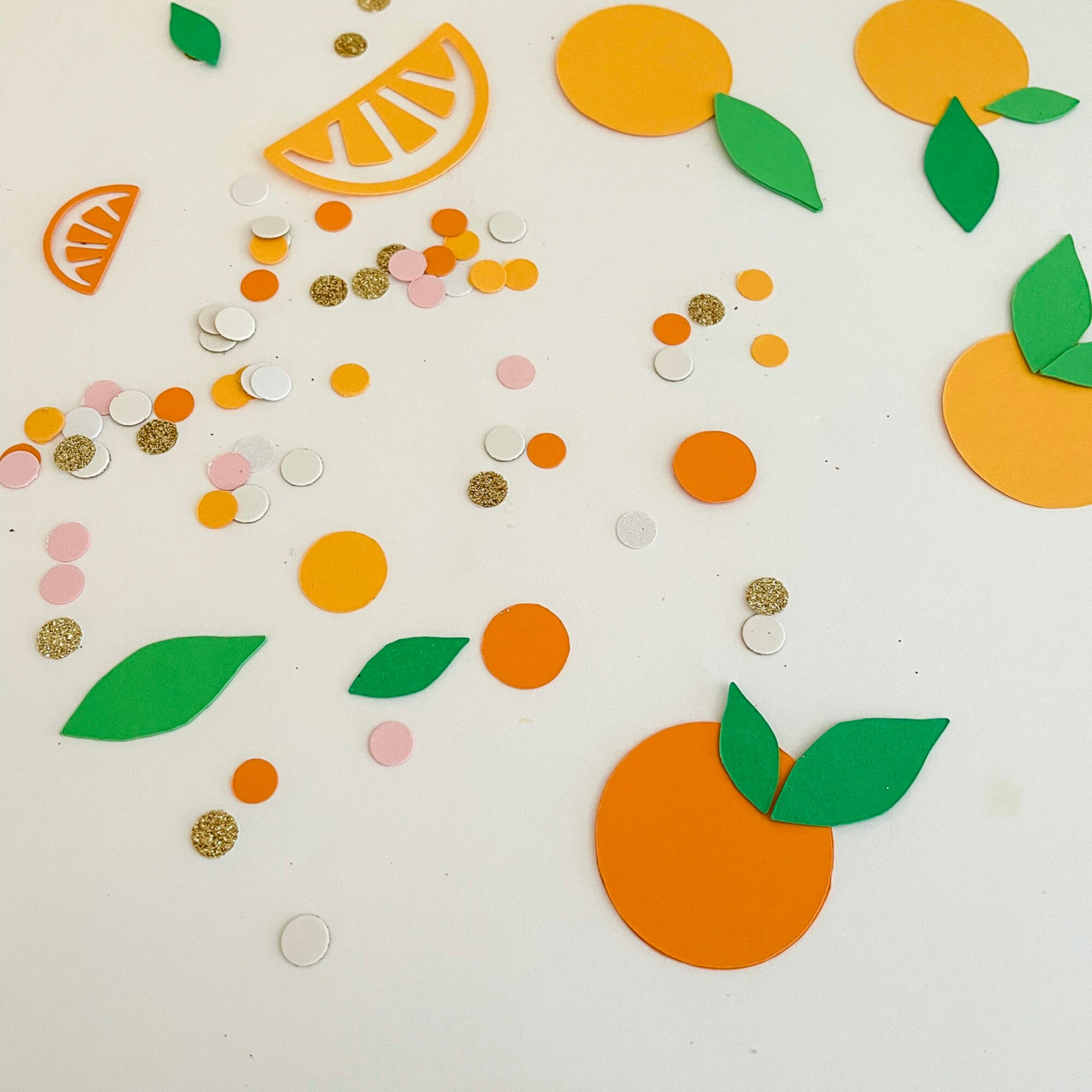 Orange Confetti A Little Cutie Party Decor Baby Shower Decoration