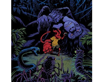 Young Hellboy 13x19 cover print - The Hidden Land #4
