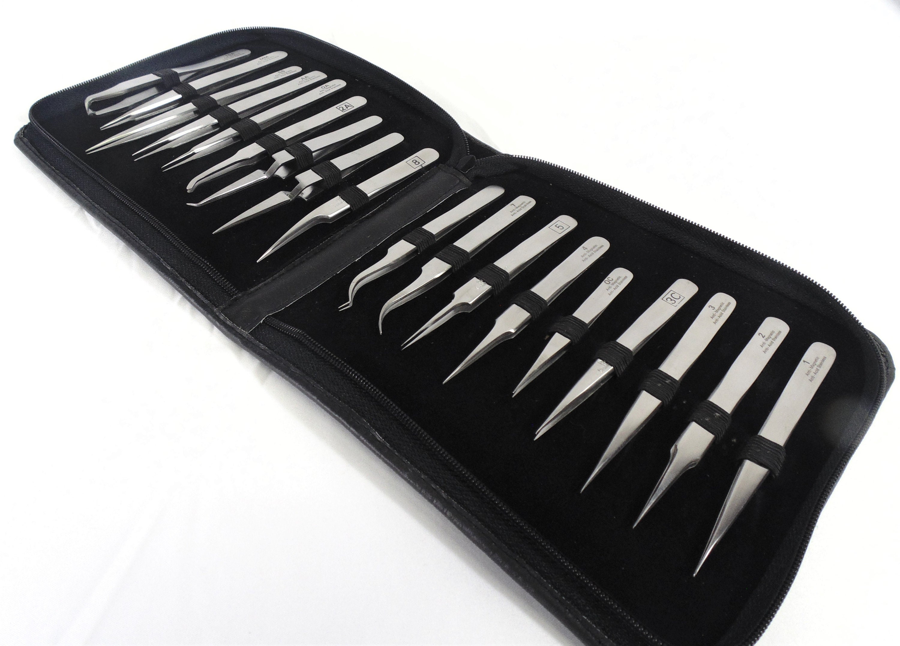 Pinzetten-Set Aus Edelstahl – 2 Stück, Gerade & Gebogene Spitze, Für Basteln, Schmuckherstellung & Mehr