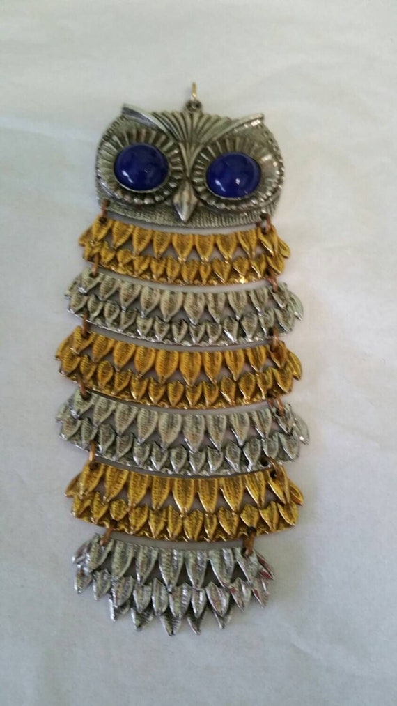 Vintage Goldette Owl Pendant