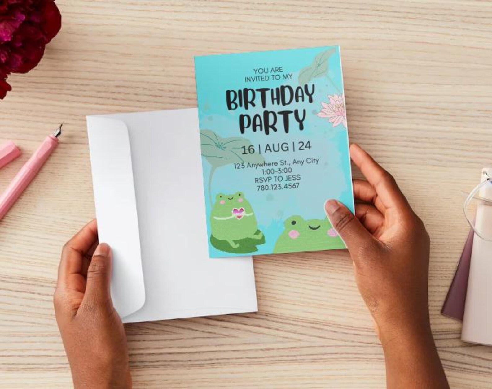 Frog Invite Editable Frog Birthday Invitation, Cute Nature Invitation 5x7 Invite - Etsy
