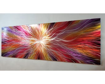 Modern Abstract Metal Wall Art, 3D Effect, 'Nova', Indoor Outdoor