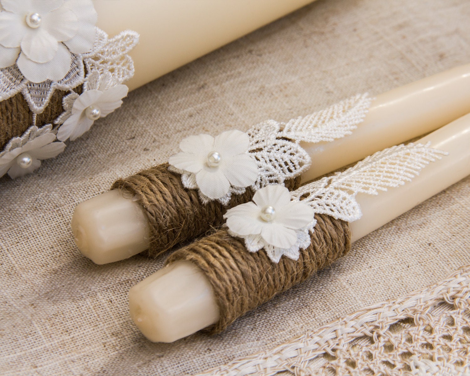 Personalized Unity Candle Set Rustic Wedding Candles Rustic Etsy