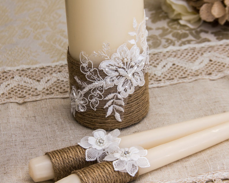 Rustic Wedding Candles Set Personalized Unity Candle Set Etsy