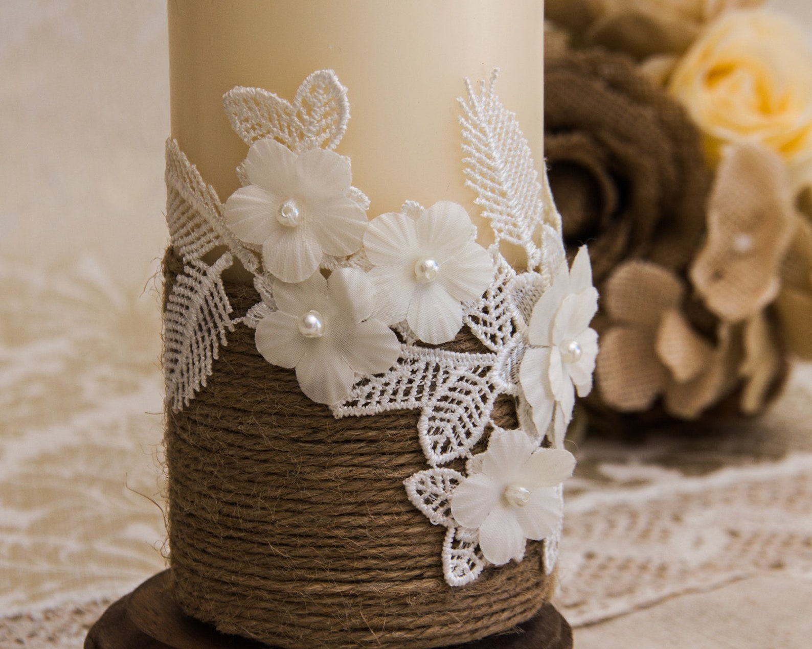 Personalized Unity Candle Set Rustic Wedding Candles Rustic Etsy