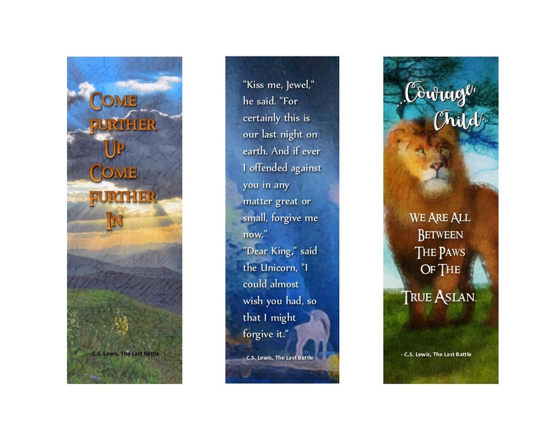 chronicles of narnia the last battle bookmarks instant etsy