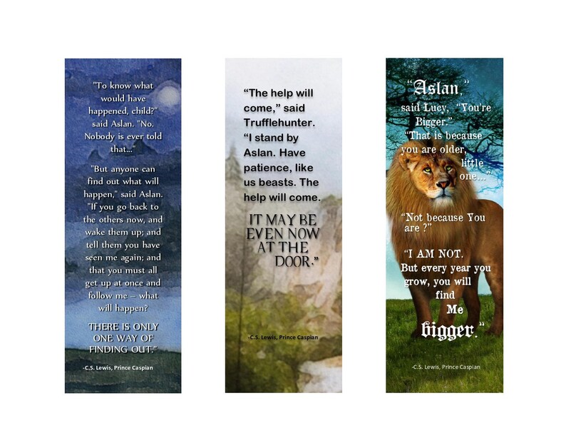 chronicles of narnia prince caspian bookmarks instant etsy