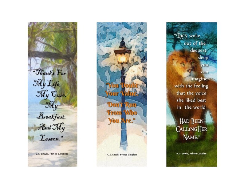 chronicles of narnia prince caspian bookmarks instant etsy