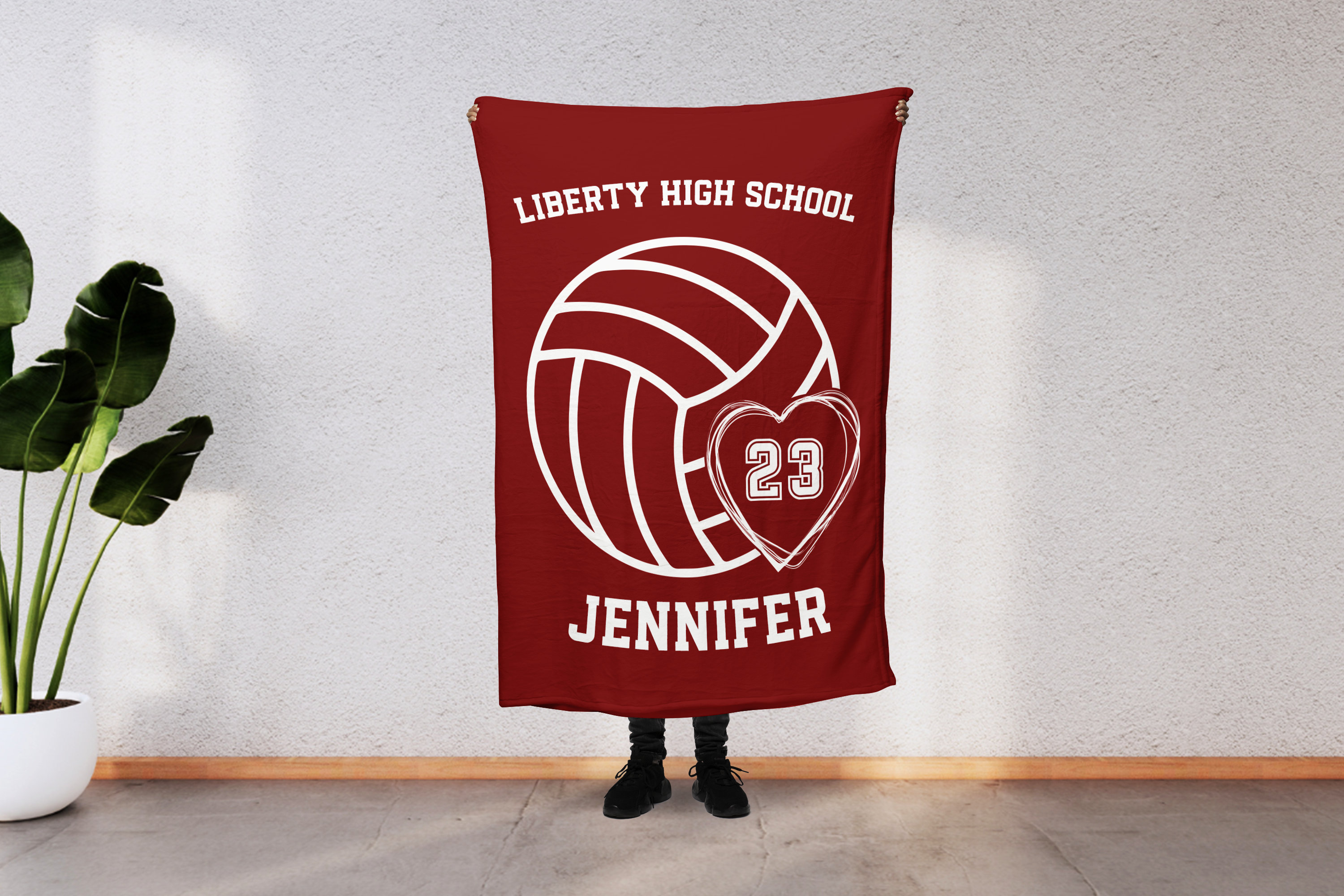 Volleyball  Team Blanket, Spirit Wear, Personalized Custom Name & Color, Multiple Types and Sizes, Senior End of Year Gift Player Coach S1