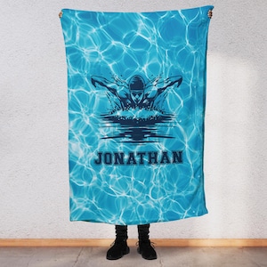 Custom Swim for Boys Personalized Team Blanket Pool Name Swim Coach Senior Gift for Swim Team Swimmer Club Swimming Coaches SW6