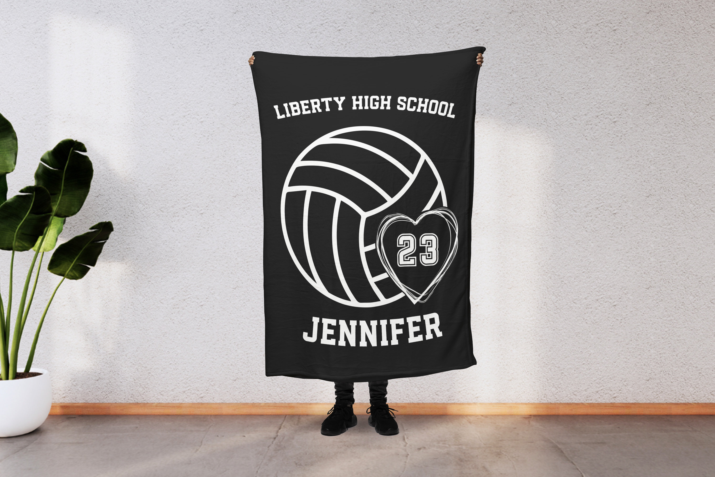 Volleyball  Team Blanket, Spirit Wear, Personalized Custom Name & Color, Multiple Types and Sizes, Senior End of Year Gift Player Coach S1