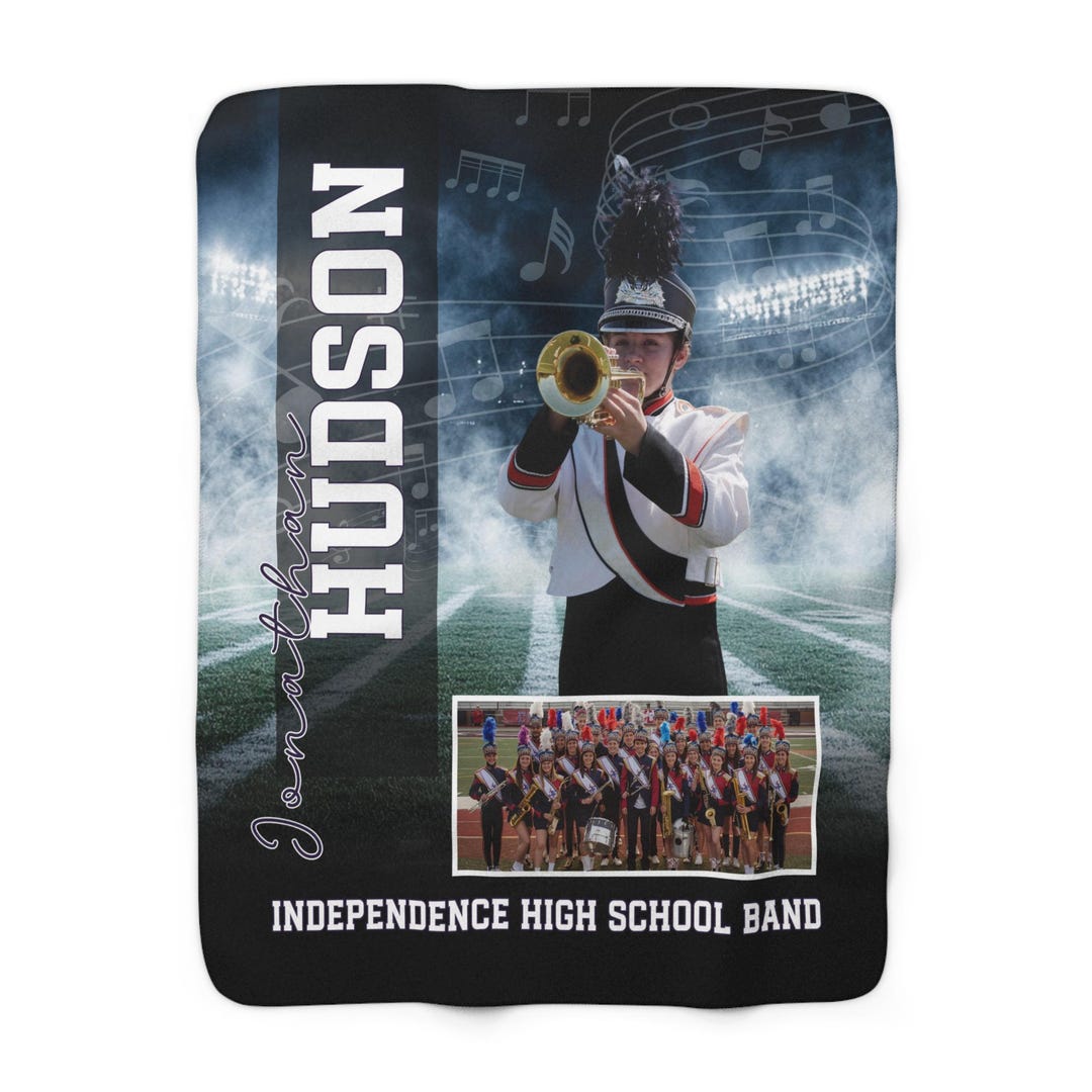 Custom Marching Band Photo Blanket, Senior Night, Graduation, Trombone ...