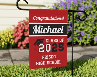 Personalized Graduation Yard Flag, Custom Class of 2025 Garden Flag, High School Sign for Seniors, Middle School Graduation Yard Decor GF3