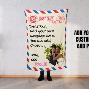 Cadeau de départ personnalisé pour fille/fils, souvenir lié à l'université, enveloppe de lettre de maman par avion, photo personnalisée, couverture de message sincère E2