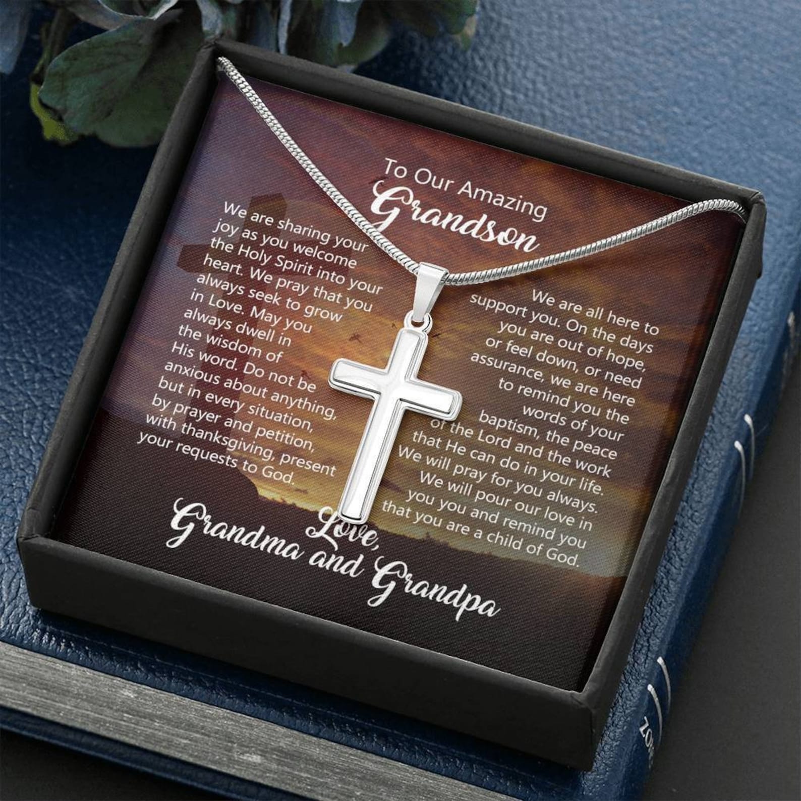Baptism Gift for Grandson From Grandmother Grandfather Godson Etsy