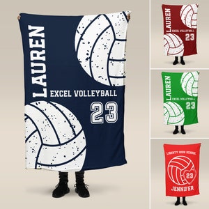 Volleyball  Team Blanket, Spirit Wear, Personalized Custom Name & Color, Multiple Types and Sizes, Senior End of Year Gift Player Coach S2