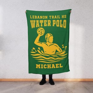 Custom Water Polo Personalized Name School Blanket End of Year Senior Keepsake Coach Gift Ideas Player Team Gift W1
