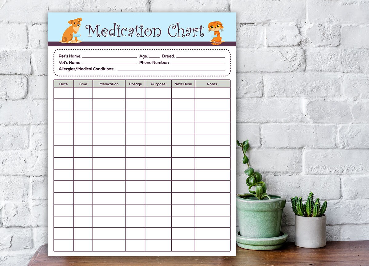 Pet Medication Chart Printable Dog Medication Schedul vrogue.co