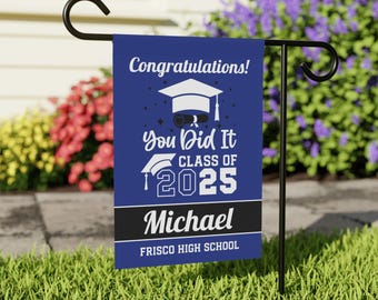 Personalized Name Graduation Yard Flag, Custom Class 2025 Garden Flag, High School Sign for Seniors, Middle School Graduation Yard Decor GF4