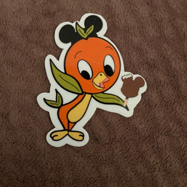 Orange bird waterproof sticker.  Disney. Orange bird.  Disney orange bird.  Mickey ice cream