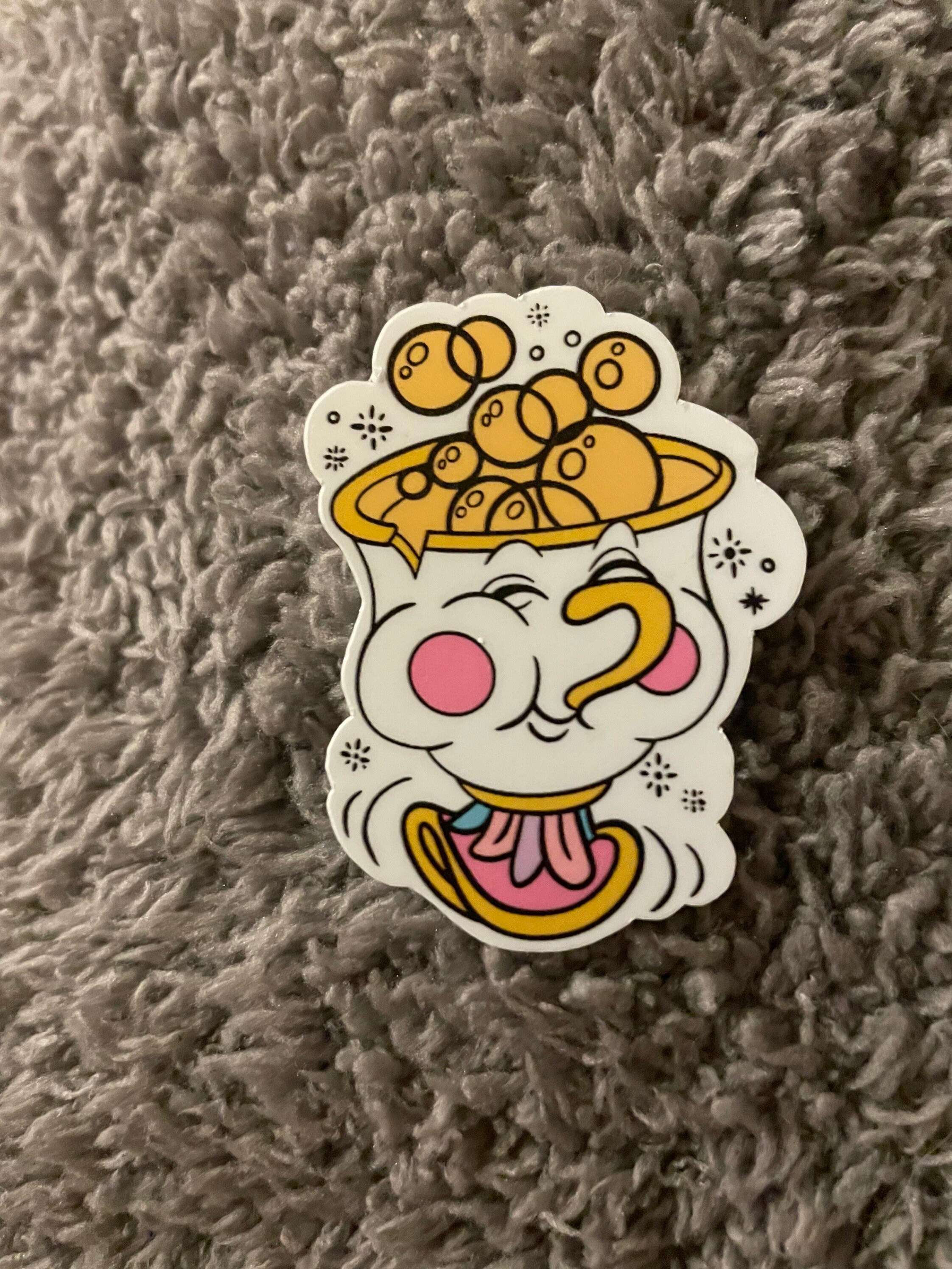 Chip blowing bubbles waterproof sticker. Disney. Beauty and Etsy