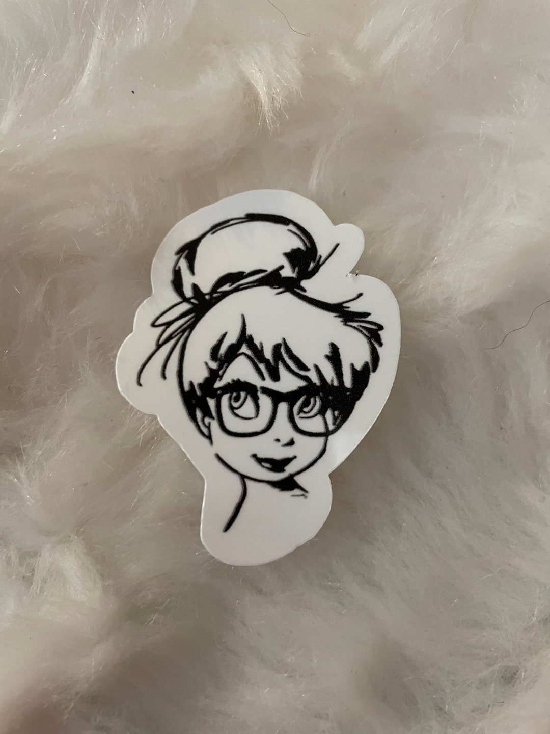 Tinkerbell With Glasses Waterproof Sticker. Tinkerbell. Disney. Peter