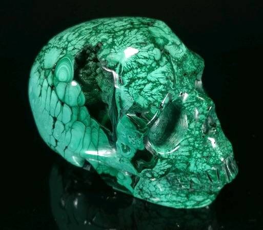 Malachite skull