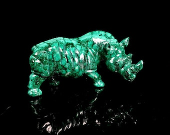 Malachiet neushoorn (groot)