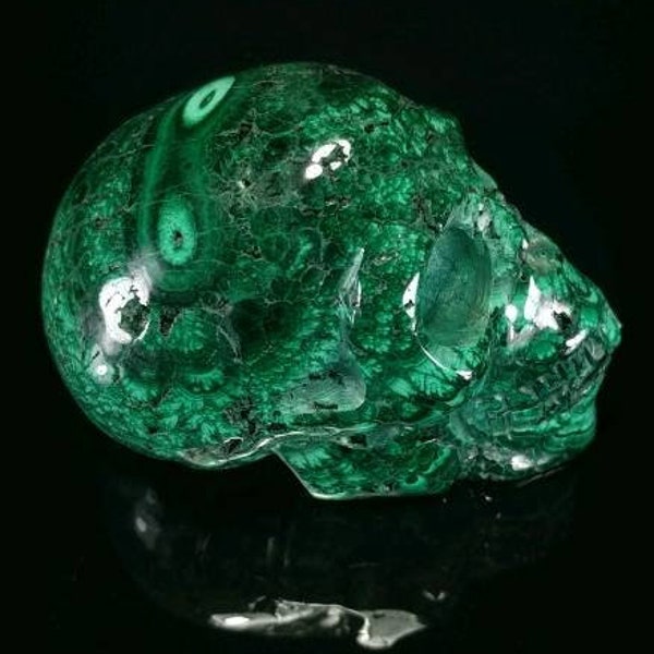 Malachite skull