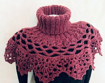 Mystery Cowl Neck Warmer Crochet Pattern | Advanced Crochet Cowl Pattern | Turtleneck Crochet Pattern for Cowl