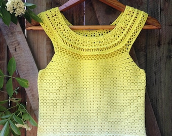 Sofia Round Yoke Crochet Top Pattern XS,S,M,L,XL | Crochet Summer Top Pattern | Circle Yoke Top Crochet Pattern | Summer Top Crochet Pattern
