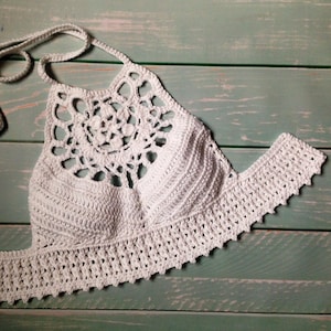 Crochet Halter Top Pattern/crochet Bralette Written Pattern/crochet Flower  of Life Halter Top/crochet Top for Big Breast Woman 