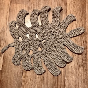 Patrón de hoja de Monstera grande: Tutorial de crochet en tiempo real / Patrón de crochet de Youtube / Tutorial de crochet de Youtube Hoja de Monstera