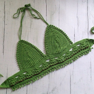 Green Forest Crop Top Crochet Pattern Crochet Crop Top With Beads and ...