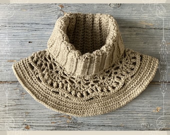 Into the Woods Crochet Cowl Pattern | Turtle Neck Cowl Crochet Pattern | Warm Crochet Cowl Pattern for Women