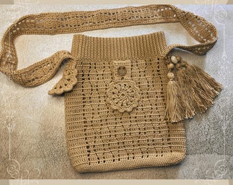 Sylvia Bohemian Crossbody Bag Crochet Pattern Crochet Summer Bag