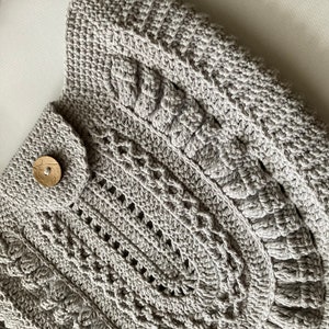 Reia Crochet Boho Bag Pattern, Large Capacity Crochet Purse Pattern in Grey