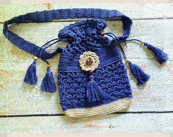 Patrón de bolso de crochet con cordón Mavis Patrón de bolso de