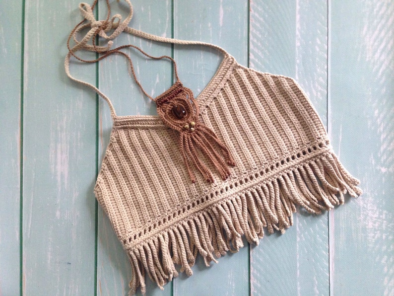 The Whisperer Festival Fringe Top Crochet Pattern Crop Top Etsy