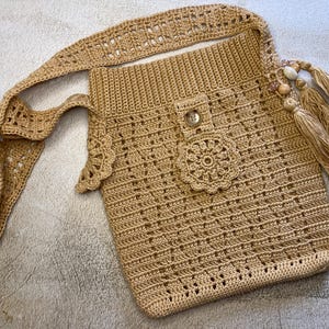 Sylvia Boho Umhängetasche Häkelanleitung | Sommer Tasche Muster häkeln | Häkelanleitung Häkelanleitung | Häkelanleitung | Boho Häkeltasche