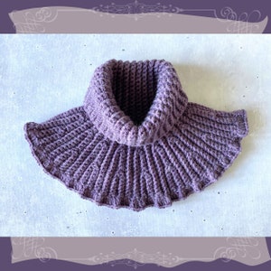 Iolanthe Classical Ribbed Crochet Neckwarmer Pattern | One Skein Crochet Neckwarmer Pattern