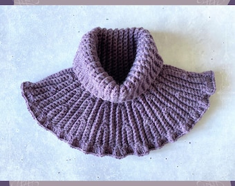 Iolanthe Classical Ribbed Crochet Neckwarmer Pattern | One Skein Crochet Neckwarmer Pattern