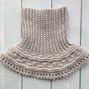 Crocheted textured double neck cowl