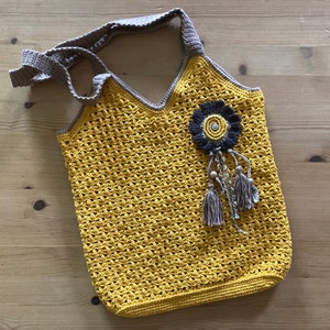 Daylight Crochet Tote Bag Pattern | Crochet Shoulder Bag Pattern | Market Bag Pattern | One Piece Crochet Pattern | Boho Bag Crochet Pattern