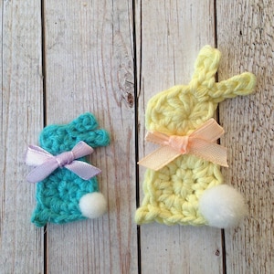 Patrón PDF de conejito pequeño a crochet / Intenta hacer un aplique de conejito pequeño a crochet / Aplique de conejito de Pascua a crochet / Mini conejo fácil de tejer a crochet