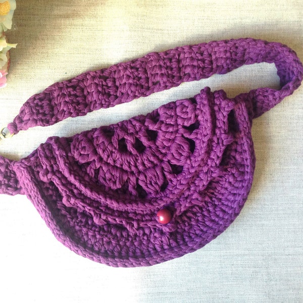 Modèle au crochet de sac banane | Modèle de sac banane mandala pour niveau de crochet intermédiaire | Sac banane au crochet pour l'été | Sac banane au crochet