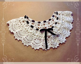 Camila Crochet Collar Pattern | Victorian Age Crochet Patterns | White Collar Crochet Pattern | Lace Crochet Collar Pattern for Women